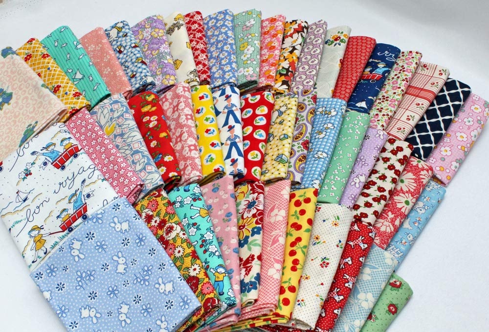 20s 30s Depression Vintage Reproduction 10 Fat Quarter Aunt Grace Zimmerman Nana Mae Chloe Closet Feedsack Floral Storybook Naptime