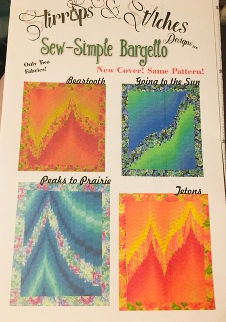 Two Fabric Bargello Pattern Sew Simple Easy Quilt Pattern Ombré fabric By Claire Webber