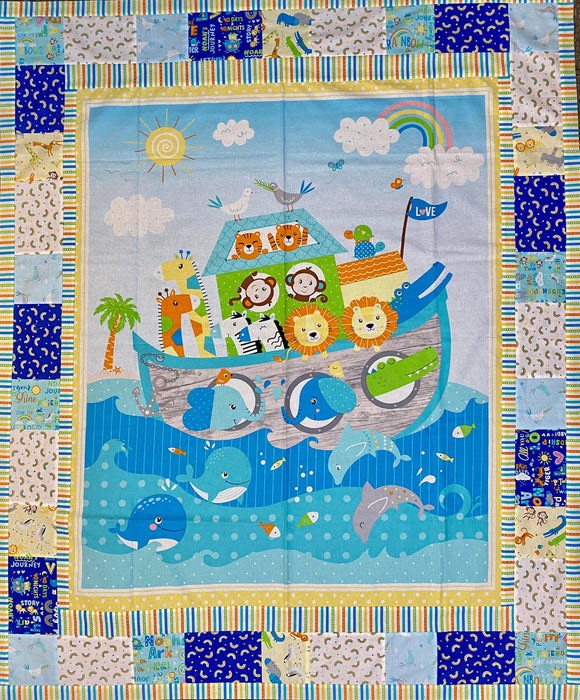 Baby crib quilt kit Noahs Ark Journey Benartex beginner