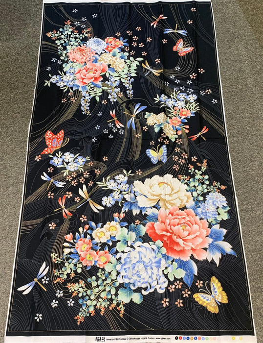 Kyoto Garden Panel P&B 04384 cotton rare out of print 24 wide