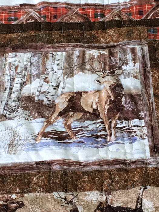 bear deer moose northern woods quilt northcott