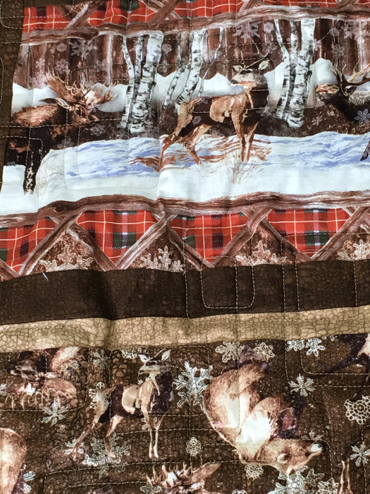 bear deer moose northern woods quilt northcott