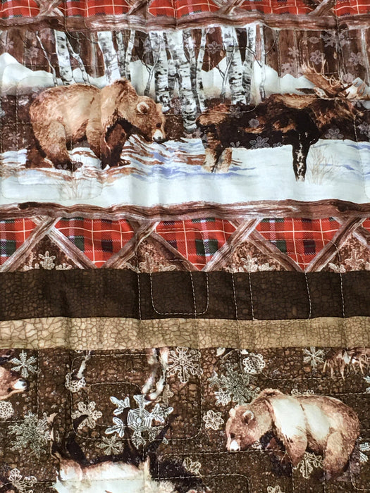 bear deer moose northern woods quilt northcott