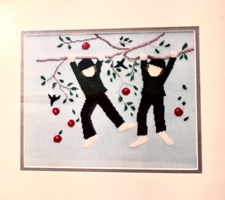 counted cross stitch embroidery Diane Graebner Apple Tree Shakin DGX-065 Amish boys