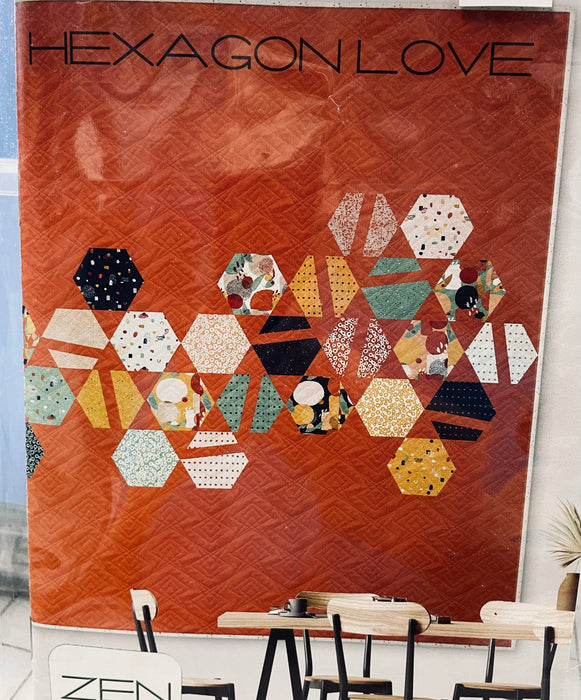 Modern quilt pattern Hexagon Live by Zen Chic Moda Beginner level Layer Cake 82x82 quilt size