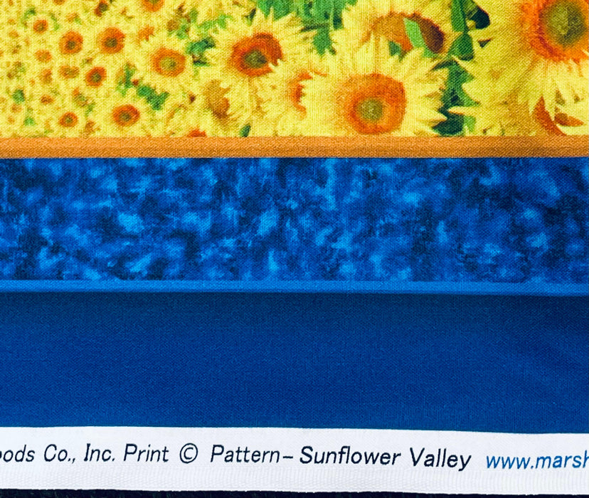 Sunflower field blue sky valley digital print panel 36x42