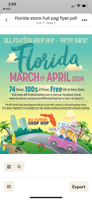 Florida Shop Hop 2024 passport/magazine Pre-Order