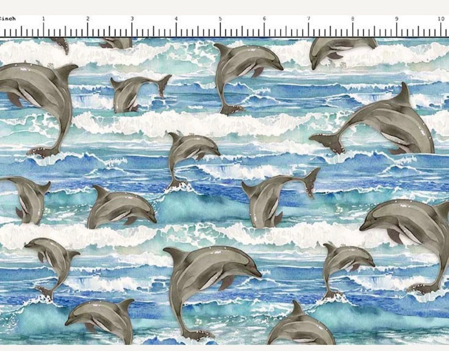 Florida Shop Hop 2024 fabric dolphins 100% cotton QT fabrics