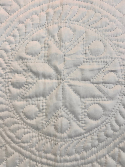 Whole Cloth White Reproduction Hershey Quilt Handmade Blue Ribbon Winner State Fair