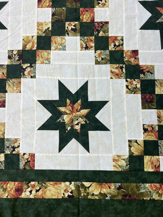 Timeless Irish Chain Star Quilt Top - Traditional Geometric Artistry